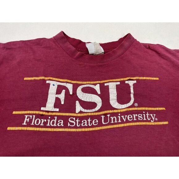 VINTAGE FSU Florida State University Thrashed T-shirt Men XXL 90s Single Stitch - Picture 2 of 13